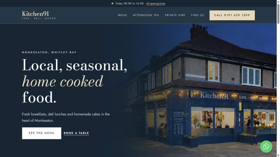 Kitchen91 café, deli and bistro website